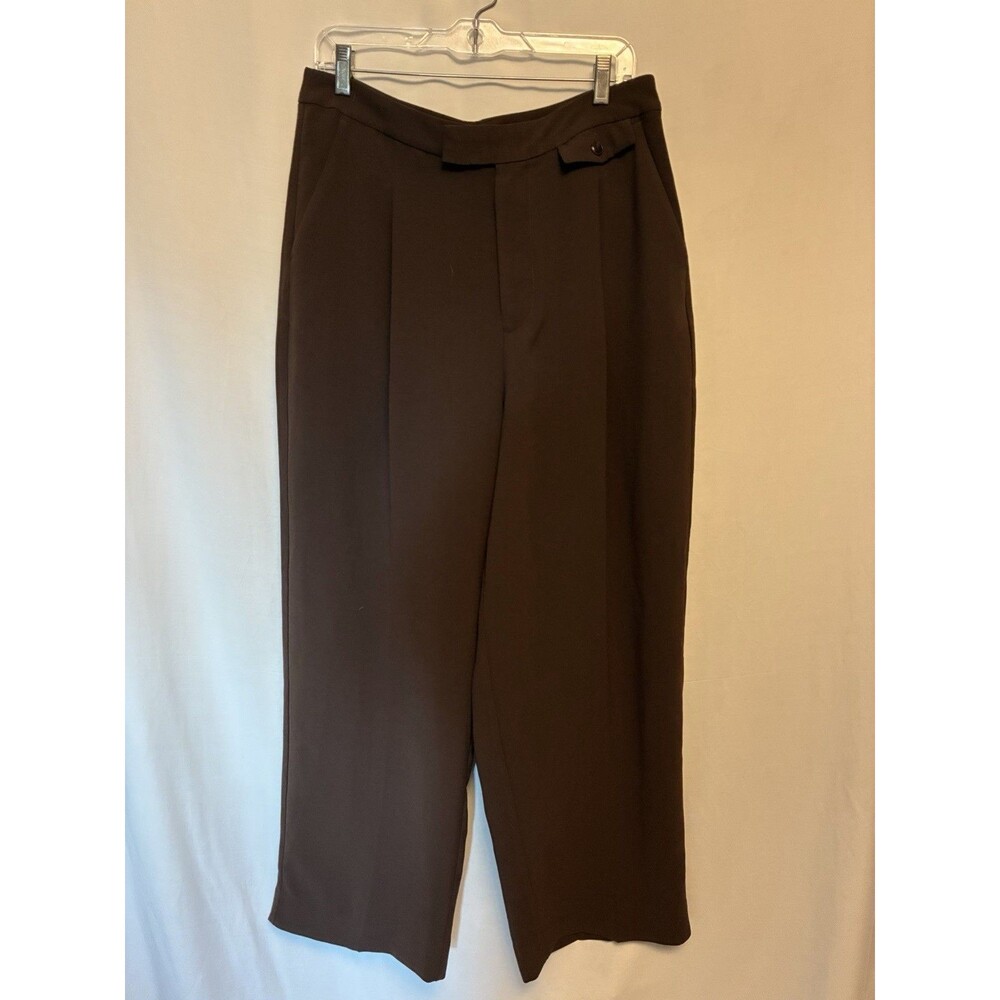 Madewell Women’s High Rise Rosedale Straight Pants Brown wide leg Size 12